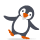 Emoticono de pingüino bailando