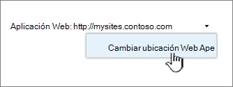 Opción Cambiar aplicación web