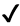 Marca de verificación, fuente Segoe UI Symbol, código de carácter 2714 hex.