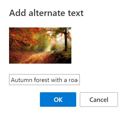 Agregue texto alternativo a las imágenes en Outlook.