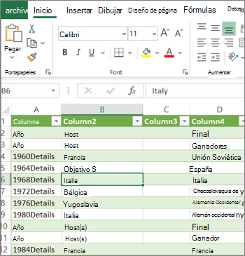 Una hoja de Excel de cálculo típica