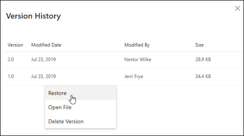 Restaurar una versión de un almacenado en OneDrive - Soporte técnico de Microsoft