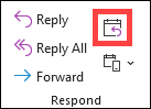 Botón Responder con reunión en la versión clásica de Outlook