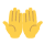 Emoticono de las palmas hacia arriba