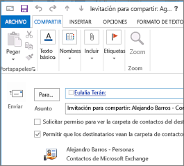 Compartir una carpeta de contactos con otros usuarios - Soporte técnico de  Microsoft