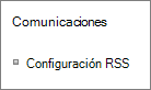 Configuración de comunicaciones de lista (RSS)