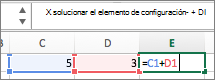 Escriba una fórmula en una celda y también se muestra en la barra de fórmulas