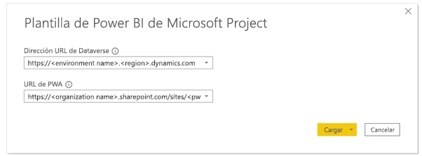 Plantilla para Microsoft Project Power BI