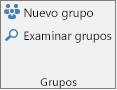 Botones de Nuevo grupo y Examinar grupos de la cinta