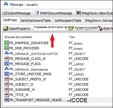 Use OutlookSpy para eliminar la propiedad PR_TRANSPORT_MESSAGE_HEADERS.