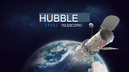 Imagen conceptual de una portada de presentación de Hubble 3D