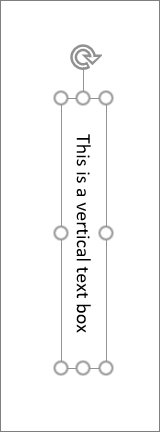 Cuadro de texto vertical con texto vertical