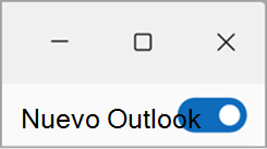 alternar la nueva captura de pantalla de Outlook