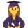 Emoticono de mujer graduada