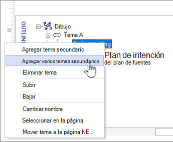 Elija Agregar varios temas en el menú contextual