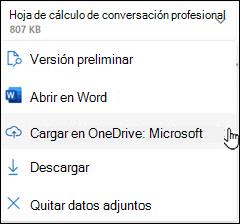 nueva ventana de carga de Outlook en OneDrive