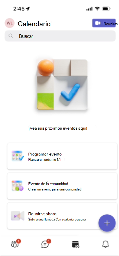Organice reuniones, eventos de la comunidad y mucho más desde la pestaña Calendario recién diseñada.