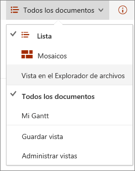 Vistas de SharePoint Online en Internet Explorer 11