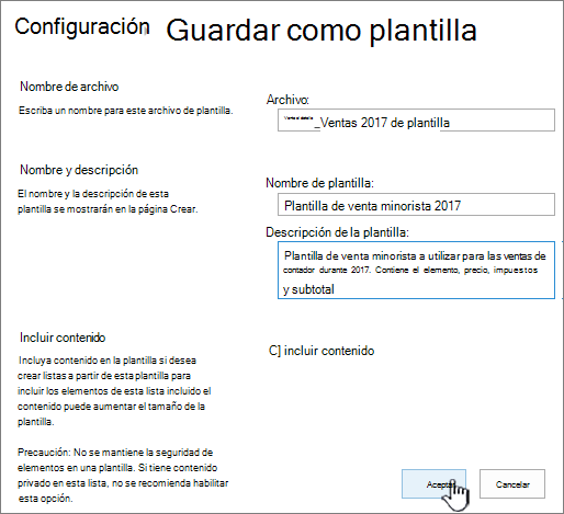 Página guardar como plantilla