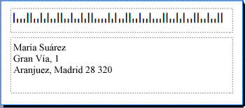 Vista previa de etiqueta con código de barras