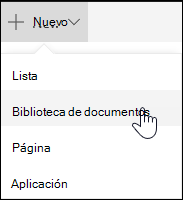 Crear una biblioteca de documentos de SharePoint