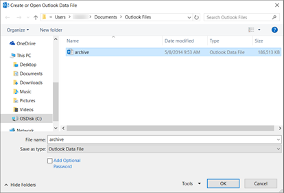 Abrir y buscar elementos en un archivo de datos de Outlook (.pst) - Soporte  técnico de Microsoft