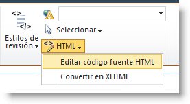 Comando Editar código fuente HTML