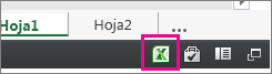 Icono de Excel en Excel para la Web
