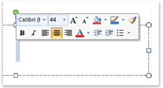 Mini barra de herramientas visible en PowerPoint