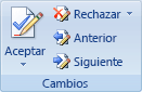 Imagen de la cinta de opciones de Word