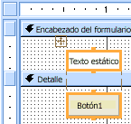 Botón de comando en un diseño tabular