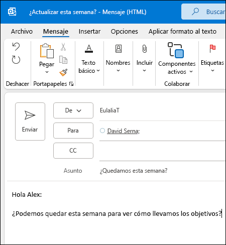 chasquido Perseguir Desprecio Crear y enviar correo electrónico en Outlook - Soporte técnico de Microsoft