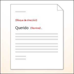 Campos insertados en un documento de Word