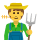 Emoticono de hombre agricultor