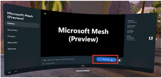 Descargar Microsoft Mesh desde Quest