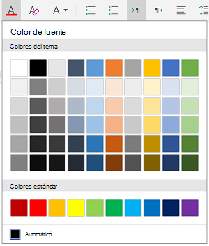 Colores de fuente