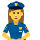 Emoticono de mujer agente de policía