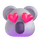 Emoji de koala con ojos de corazón de Teams