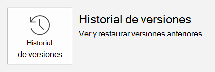 El botón Historial de versiones dentro de la pestaña archivo.