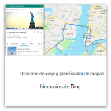 Itinerario de viaje y organizador de mapas con Bing