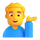 Emoji de hombre de Teams con la mano inclinada