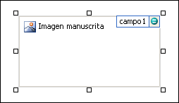 Control de imagen manuscrita seleccionado en modo de diseño