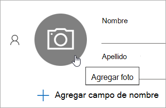 Captura de pantalla que muestra la opción de agregar una foto a un contacto