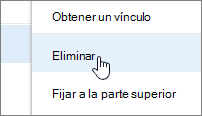 Eliminar elemento de menú en el menú de puntos suspensivos