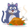 Emoticono de gato hambriento