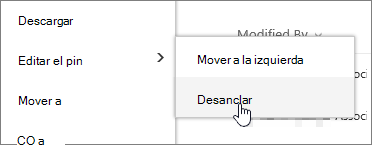 Resaltar un archivo con el anclar edición y desanclar resaltado