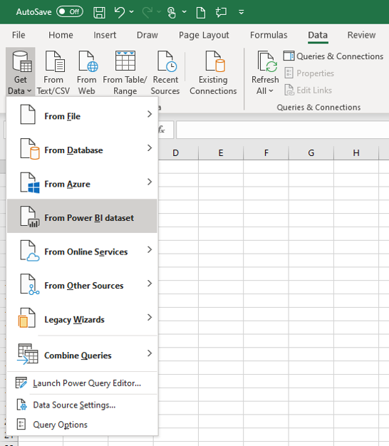 Crear Una Tabla Dinámica Desde Conjuntos De Datos De Power Bi Excel 9971