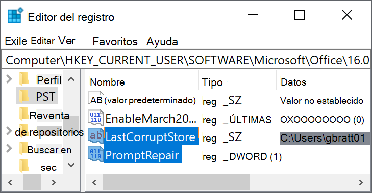 Configuración del registro que eliminar 
"LastCorruptStore"
"PromptRepair"=dword:00000001