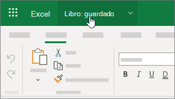 Cursor que selecciona el nombre de archivo en Excel