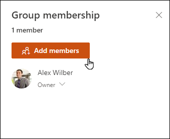Pertenencia a grupos que muestran los miembros actuales.